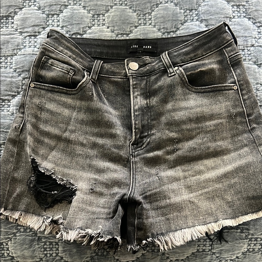 Risen Jeans Black Distressed Jean Shorts